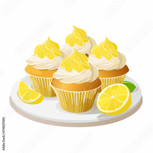 Zitronen-Cupcakes mit Baiserhaube