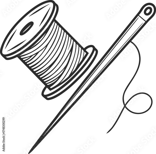 vector illustration of a needle