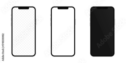 Realistic smartphone templates. Realistic smartphone mockup. Vector phone mockups. Vector graphic EPS 10