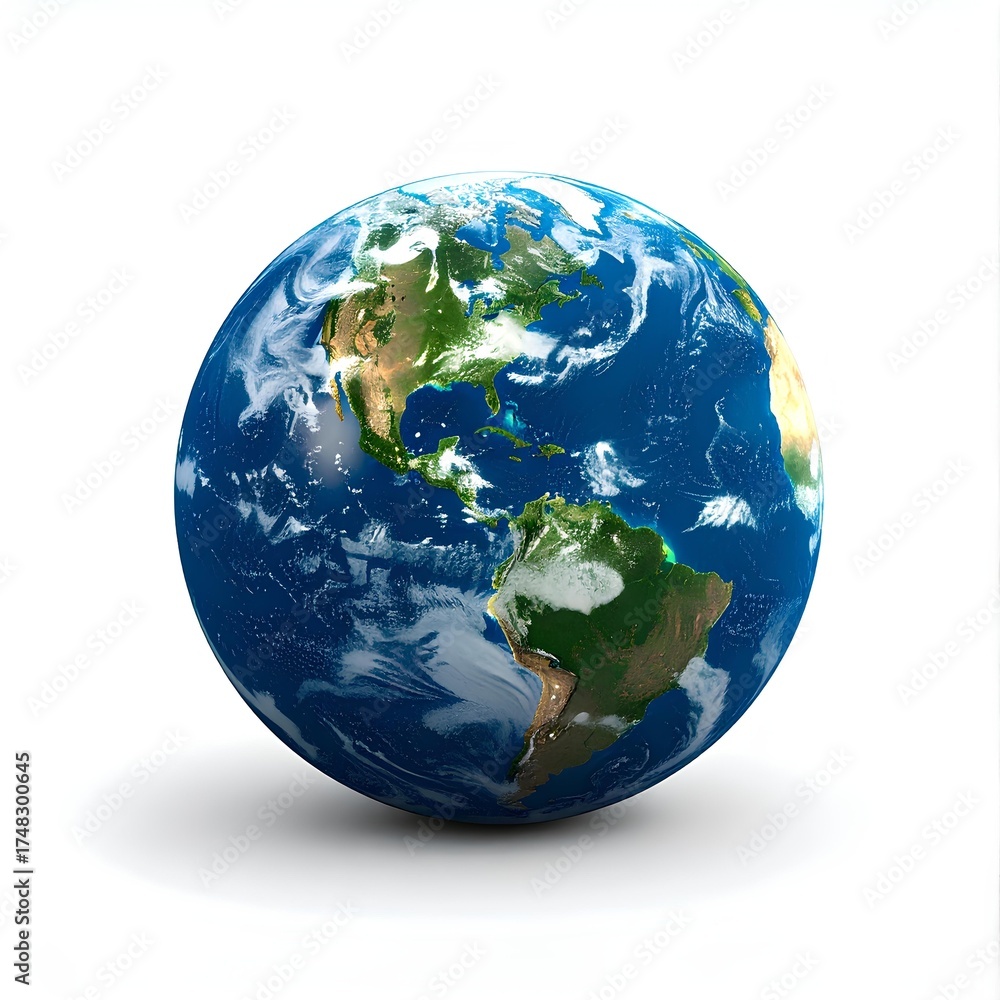 Fototapeta premium earth globe isolated on white background