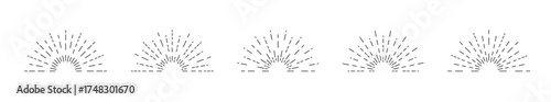 Retro sunburst vector icon set. Sunburst design elements collection. Vintage sunbeam collection. Vector graphic EPS 10
