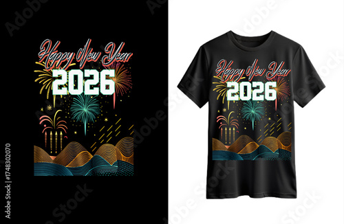 Happy new year t shirt design.ai