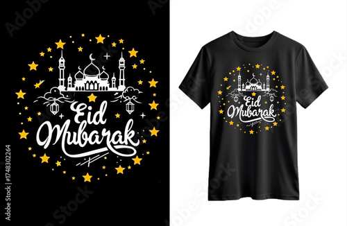 Eid Mubarak T-shirt Design Illustration
