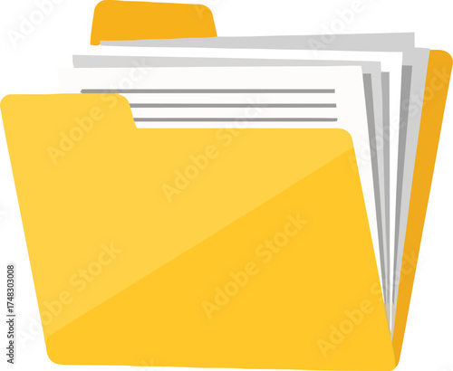 Organize important paperwork in a bright yellow file folder for business accounting and document keeping