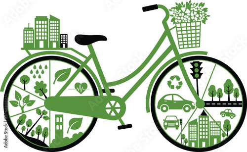 Ride this green bicycle for a sustainable lifestyle and help the planet with clean transportation