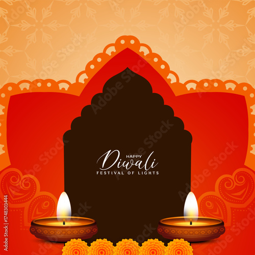 Beautiful Happy Diwali Indian religious festival celebration background