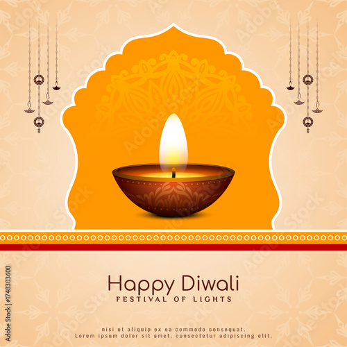 Happy Diwali Indian traditional festival greeting card