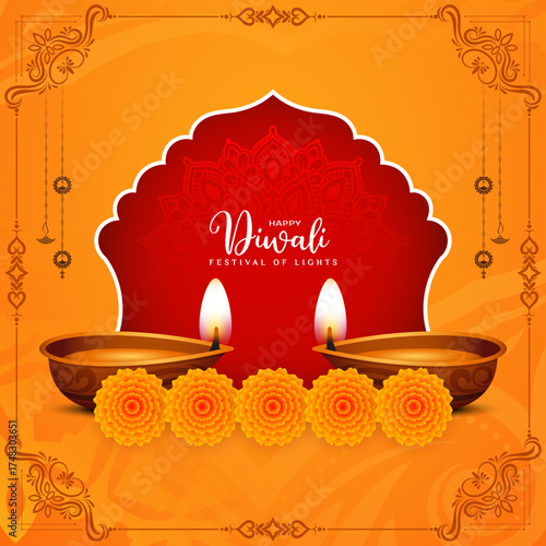 Happy Diwali Indian festival elegant ethnic background