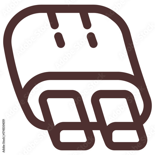 Simple vector icon of a meat block, representing raw beef or pork in food, farming, and butcher design.