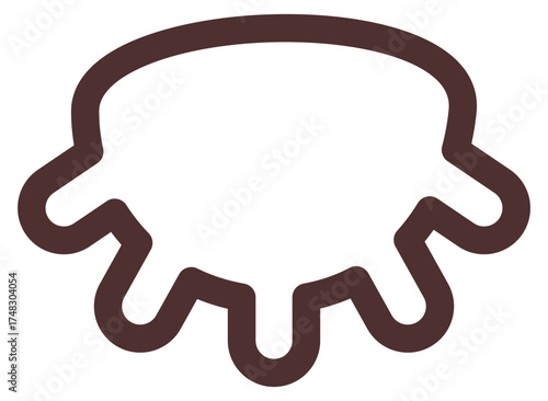 Minimal vector icon of a cow udder, symbolizing milk production, dairy farm, and natural livestock product.