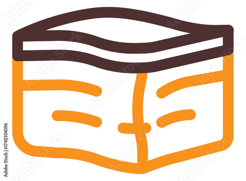 Vector icon of sliced pork belly showing meat and fat layers, perfect for butcher, cooking, or food design projects.