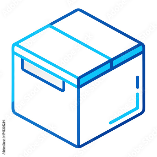 vector illustration of a blue box