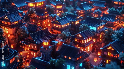 Futuristic Digital Lock and Puzzle Elements in a Neon Cybersecurity Environment