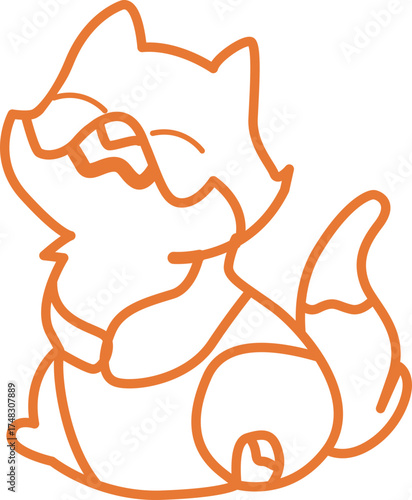 cute line art civet