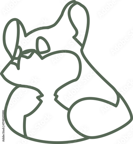 cute line art chinchilla