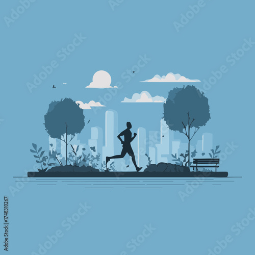 City marathon warmup illustration