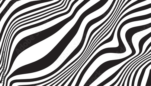 Rippled Zebra Illusion with Dynamic Line Movement