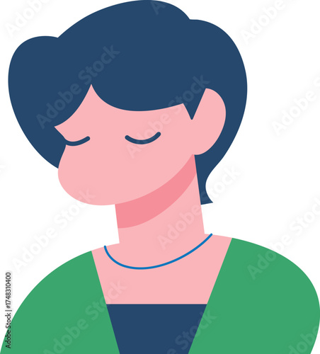 女性の上半身アイコンのイラスト素材