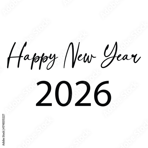 Happy new year 2026 typography for holiday greeting card, invitation, calendar, etc