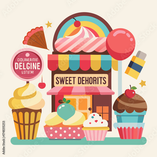 Delicious sweet desserts and confections a delightful vector illustration for your projects