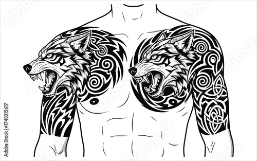 Vectorized design for body sketching, Printing, Wallpaper, Commercial design, Decoration.