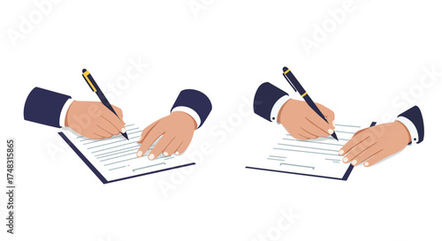 Hands signing documents illustrating agreement and official paperwork process