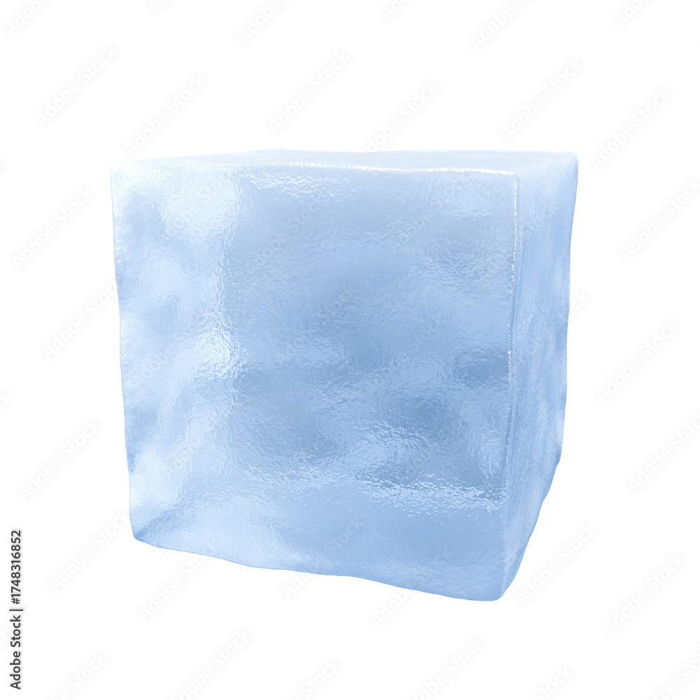Obraz premium One clear ice cube isolated on white