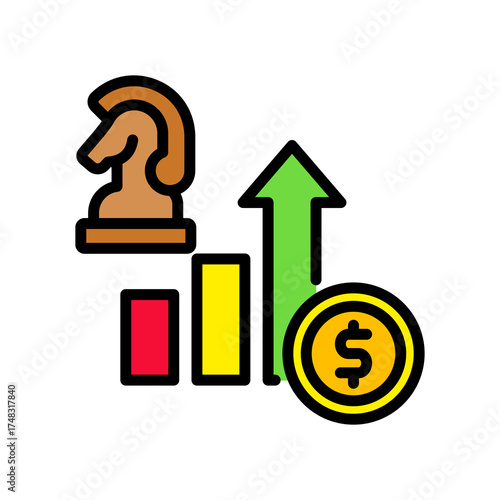 Growth Strategy lineal color icon