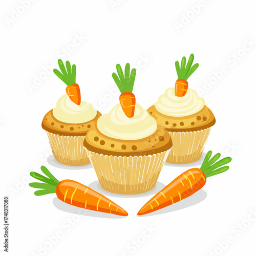 Karotten-Cupcakes mit Frischkäsecreme