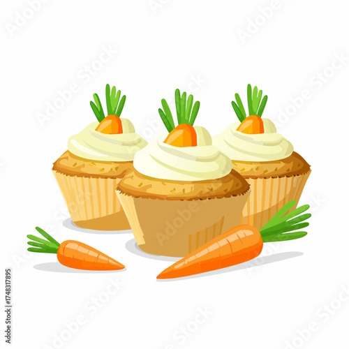 Karotten-Cupcakes mit Frischkäsecreme