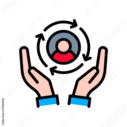 Customer Retention lineal color icon