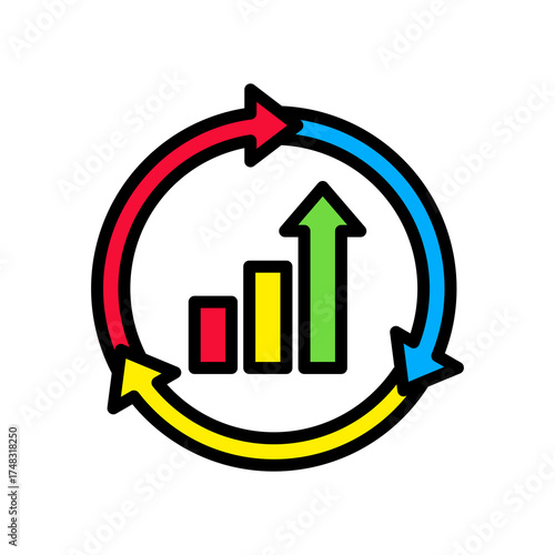Continuous Improvement lineal color icon