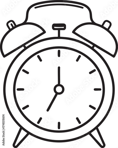 Alarm Clock Icon Silhouette Black Vector Illustration