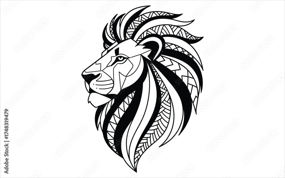Fototapeta premium Vectorized design for body sketching, Printing, Wallpaper, Commercial design, Decoration.