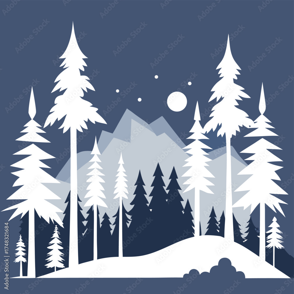 Obraz premium winter landscape with forest