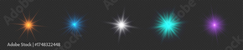 Set of light effects of lens flares