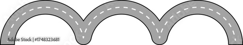 Curved Arch Line Road Route Illustration
