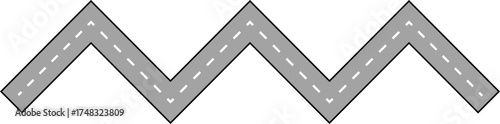 Wavy Zigzag Line Road Route Illustration
