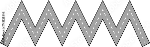 Wavy Zigzag Line Road Route Illustration