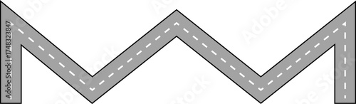 Wavy Zigzag Line Road Route Illustration