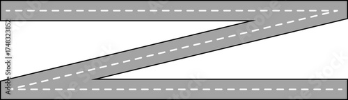 Wavy Zigzag Line Road Route Illustration