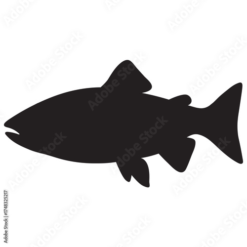 Trout Fish icon, Logo vector