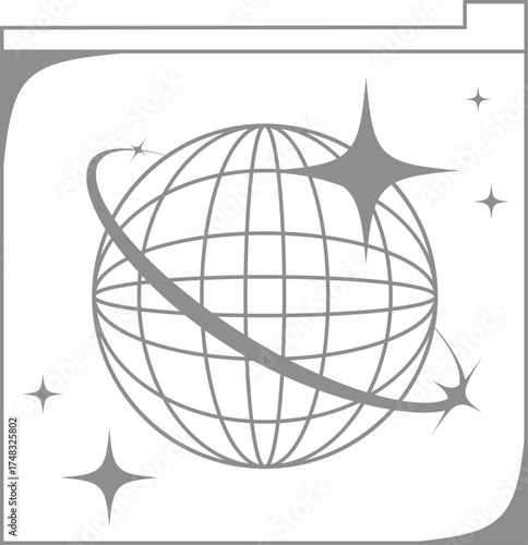 Globe in Y2k Aesthetic