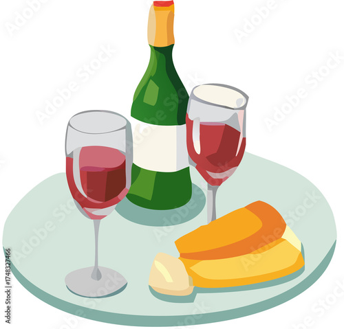 Festive Thanksgiving Dinner Drink Illustration