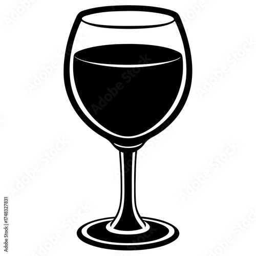 Red wine glass isolated on white background