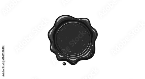 Classic black wax seal stamp on white background