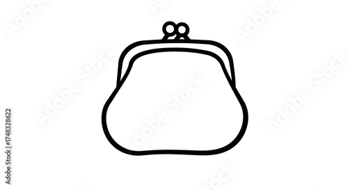 Minimalist line art of vintage coin purse