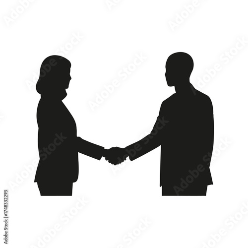 Successful diverse business team shaking hands on a new partnership deal vector illustration