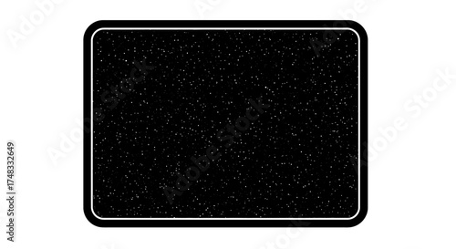 Retro television screen with static noise effect in black and white design