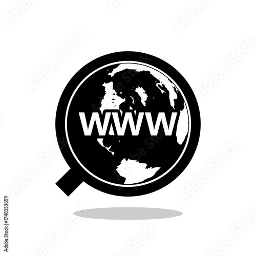 Website domain icon with shadow